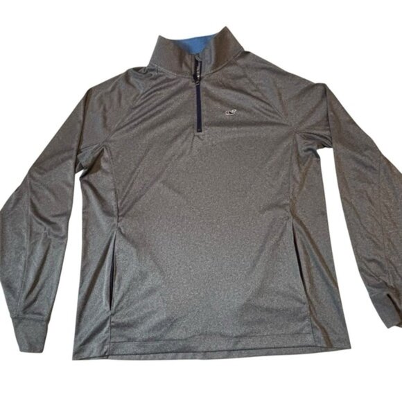 Vineyard Vines Performance Pullover Quarter Zip Lightweight Men Medium Blue Gray - Picture 1 of 11